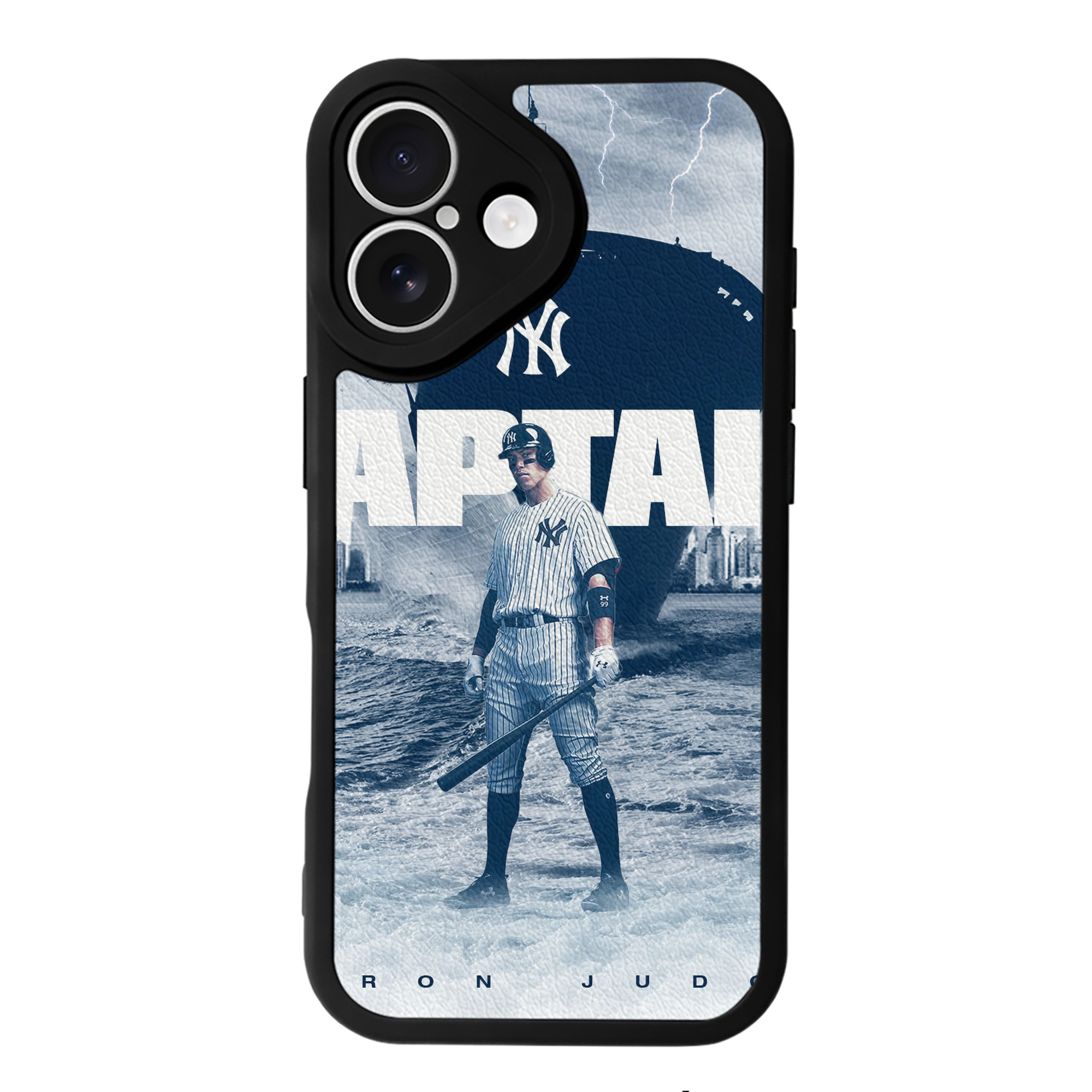 Aaron Judge Yankees Captain IPhone 16 Silicone Leather Case – UV Print, Lambskin Texture – Perfect Fit, Wireless Charging Compatible, Scratch Resistant, Precise Cutouts – Stylish Protection For IPhone 16